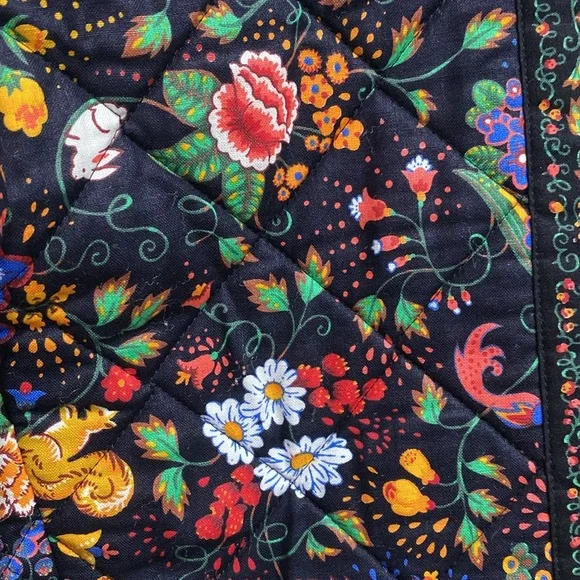 Vintage Vera Bradley Tavern On The Green Quilted 100% Cotton Whimsical Jacket S - Picture 7 of 9